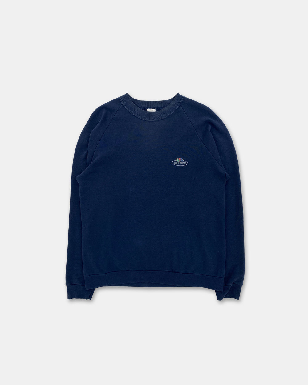 Fruit of the Loom 1990s Logo Raglan Crewneck Navy