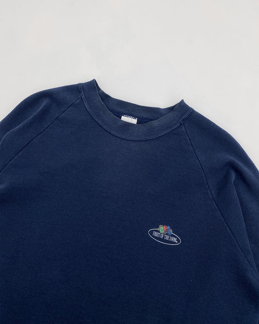 Fruit of the Loom 1990s Logo Raglan Crewneck Navy