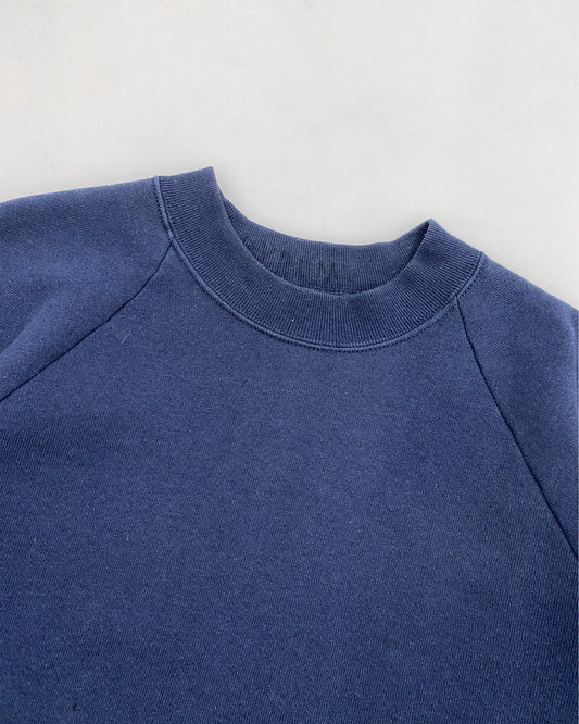 Fruit of the Loom 1980s Raglan Crewneck Navy