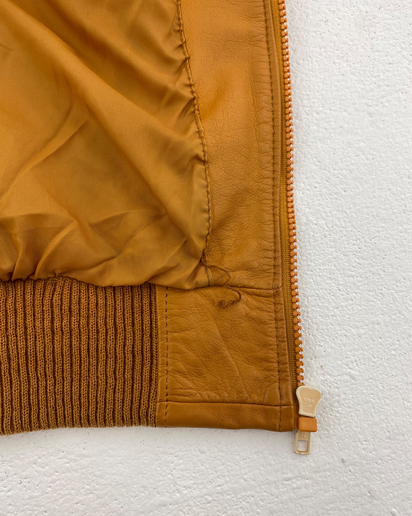 Vintage 1980s Seam Leatherjacket Yellow