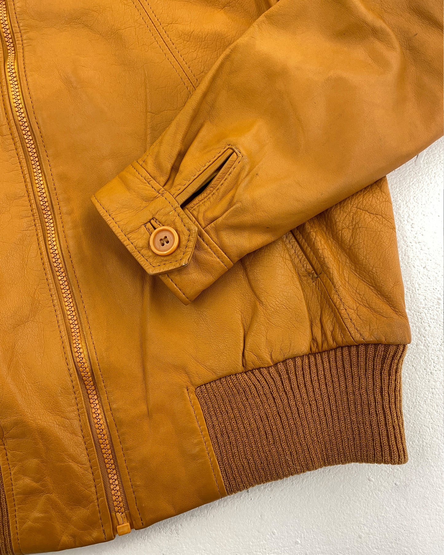 Vintage 1980s Seam Leatherjacket Yellow