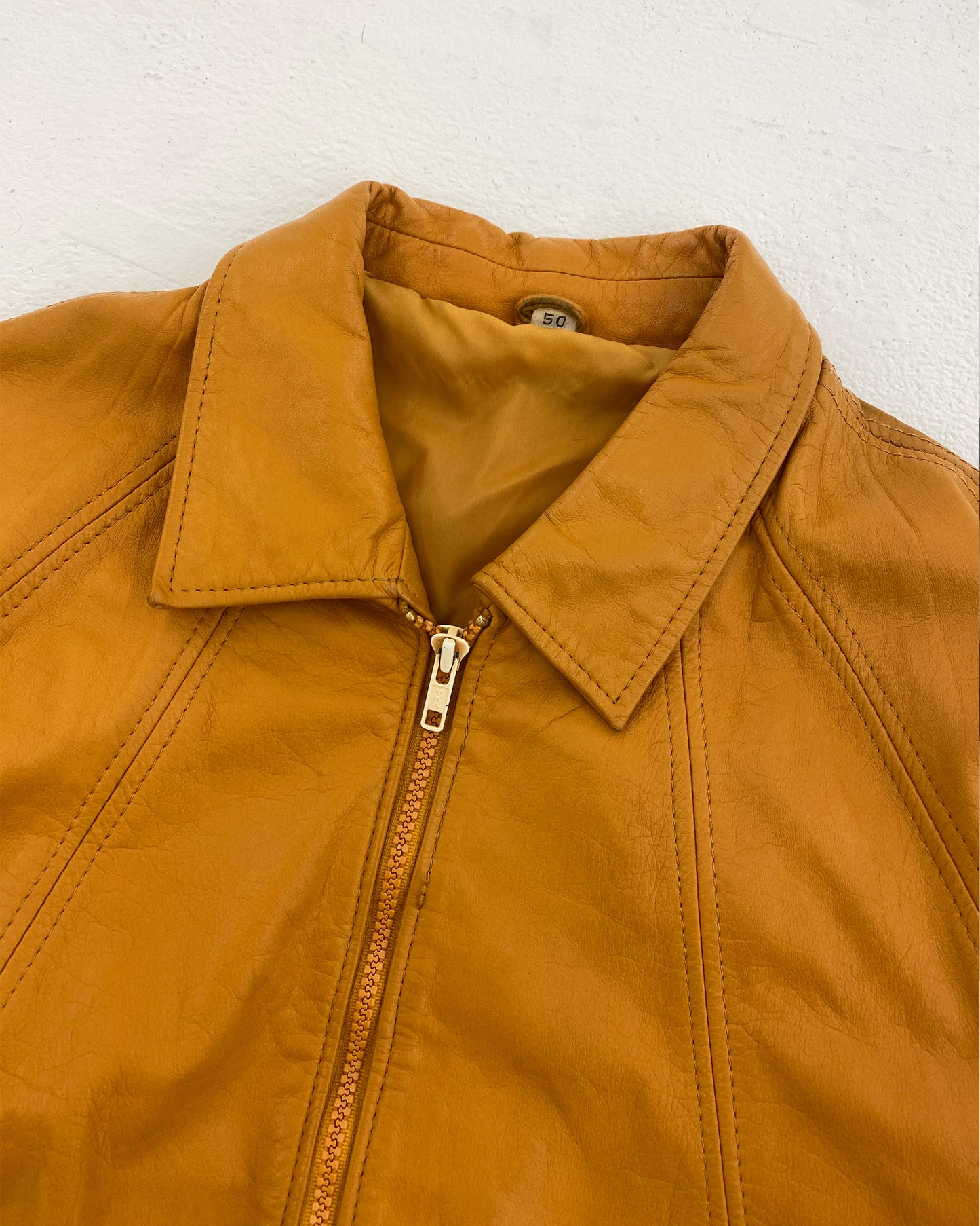 Vintage 1980s Seam Leatherjacket Yellow