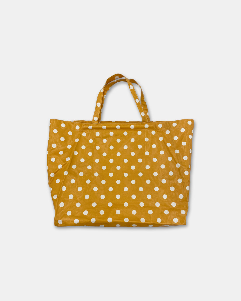 Vintage 1970s Polka Dot Tote Bag Yellow