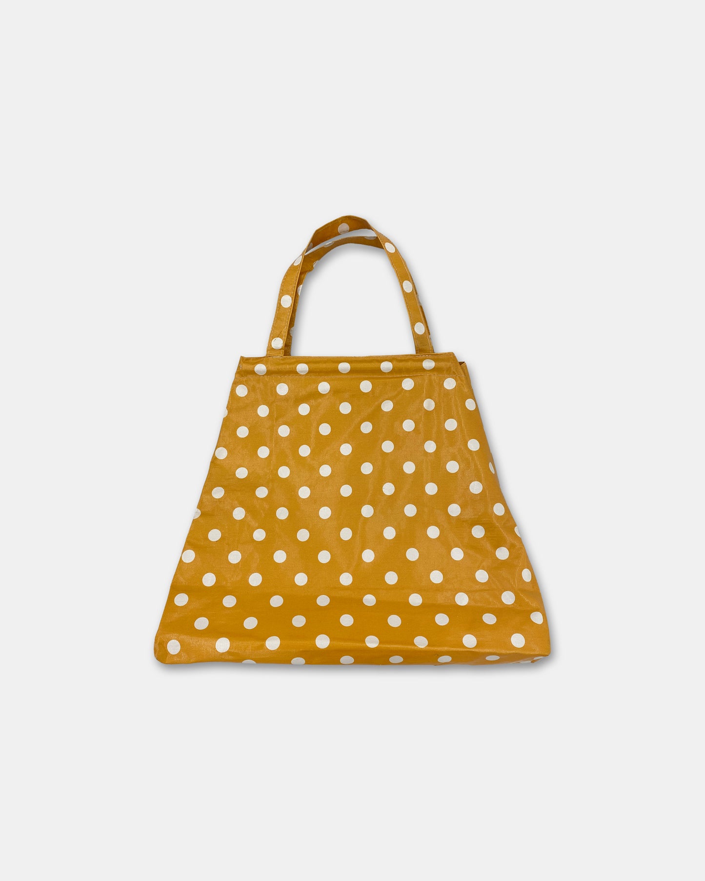 Vintage 1970s Polka Dot Tote Bag Yellow