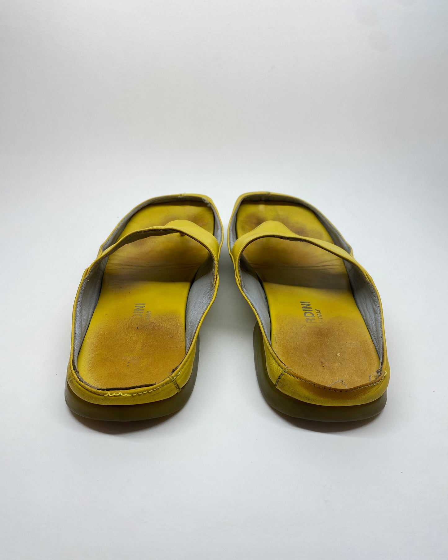 Vintage 1990s Leather Mules Yellow