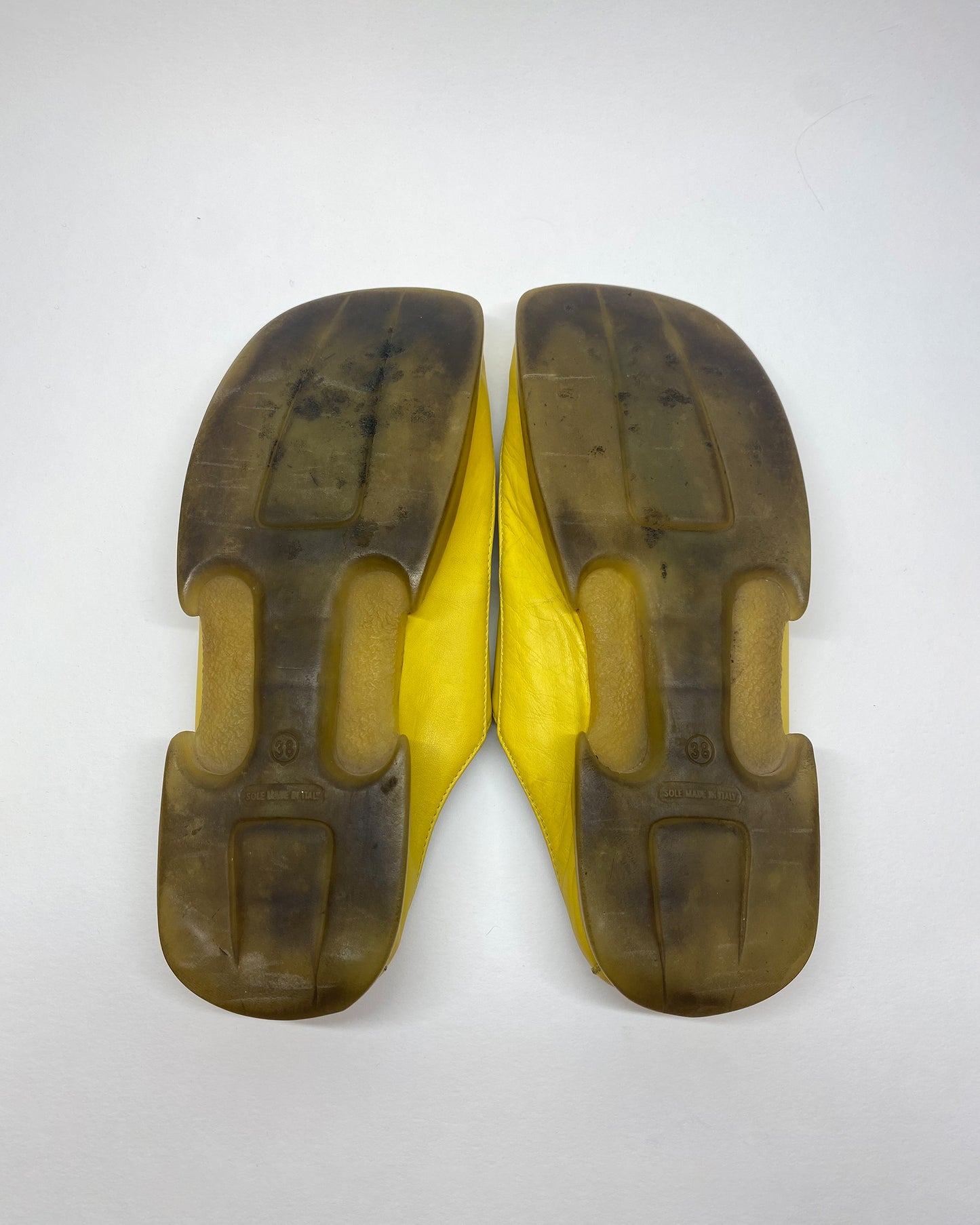 Vintage 1990s Leather Mules Yellow