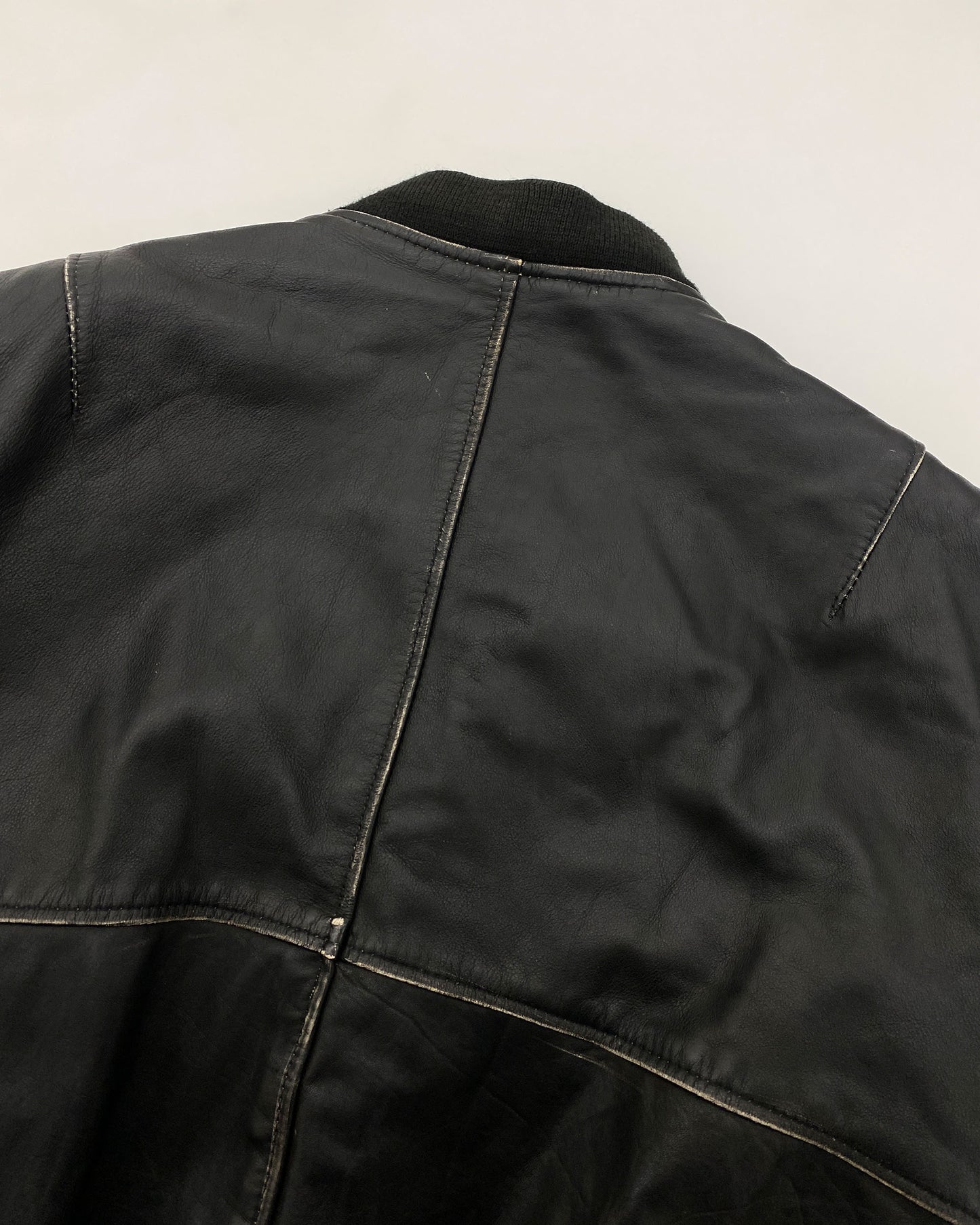 Gipsy 1990s Riri Zip Bomber Leather Jacket Black