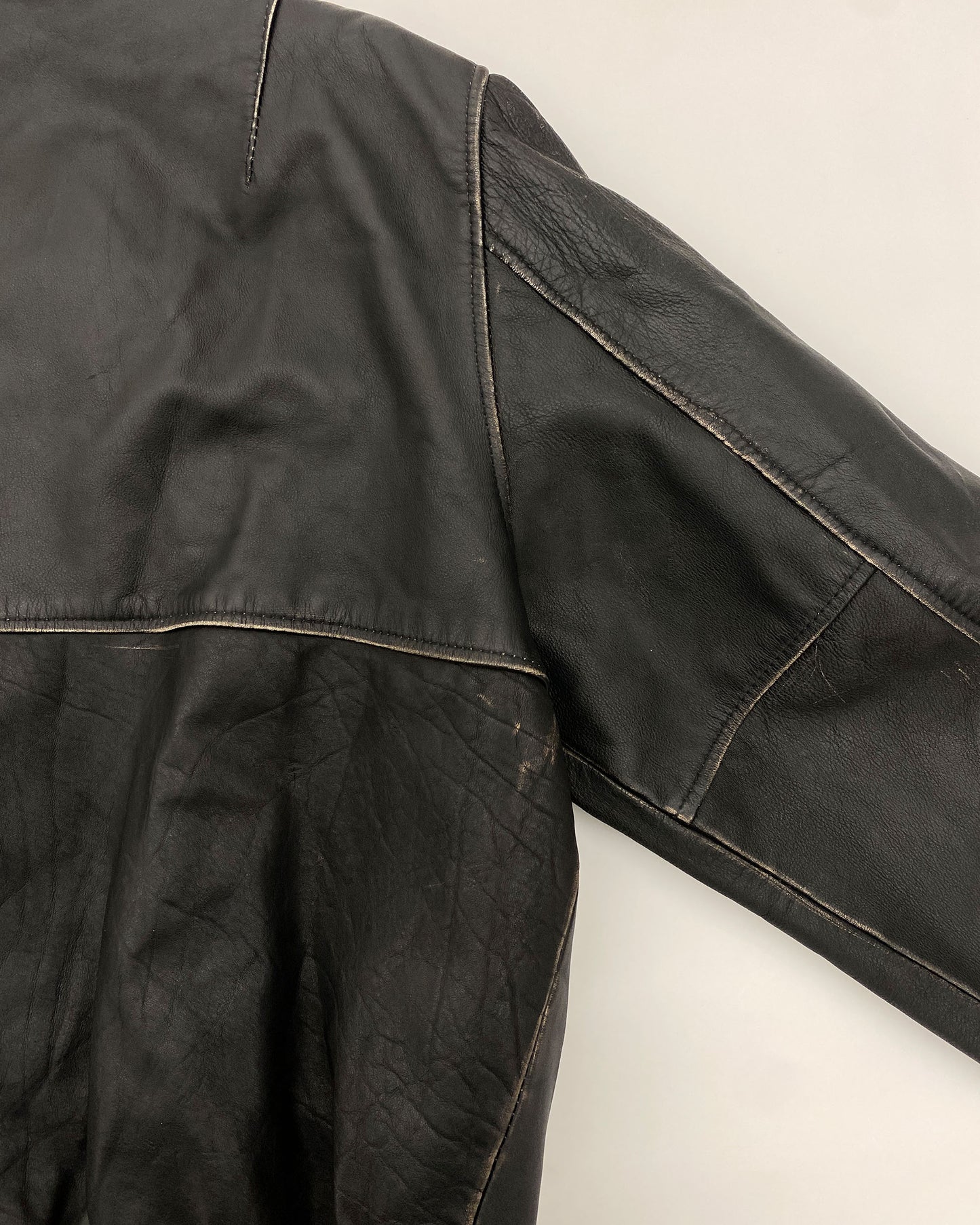 Gipsy 1990s Riri Zip Bomber Leather Jacket Black