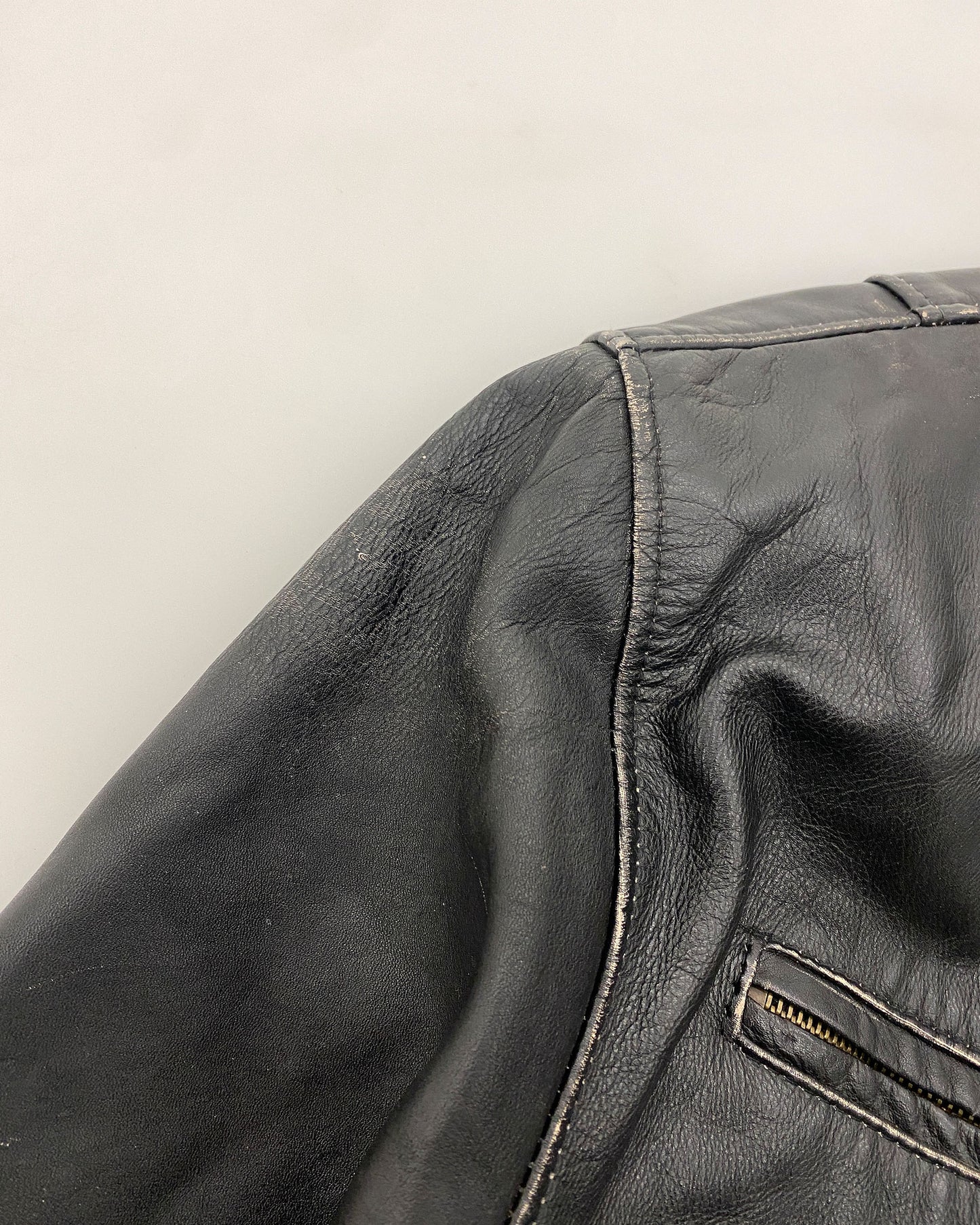 Gipsy 1990s Riri Zip Bomber Leather Jacket Black