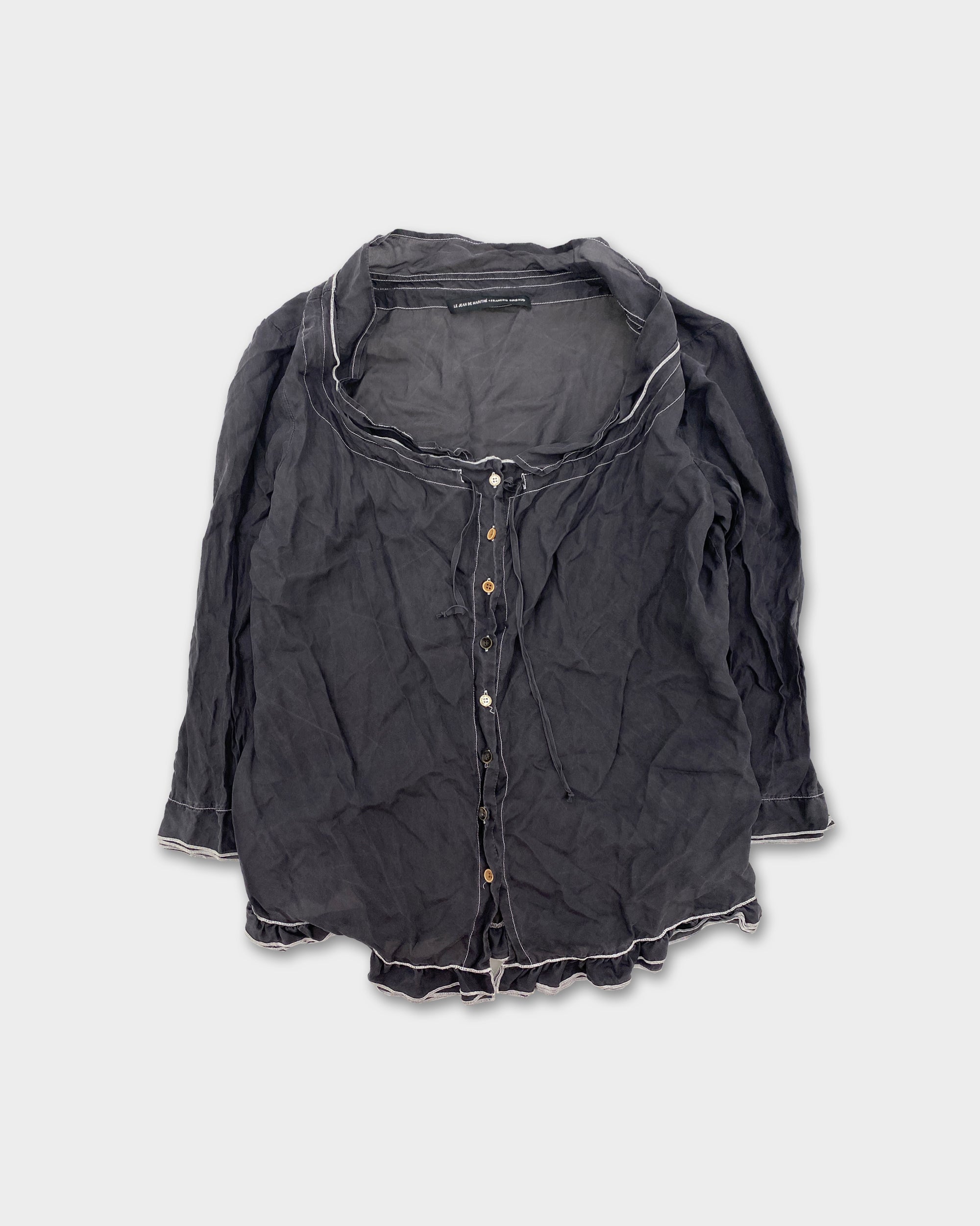 Marithé + François Girbaud 1990s Silk Top Grey – Knud Peters