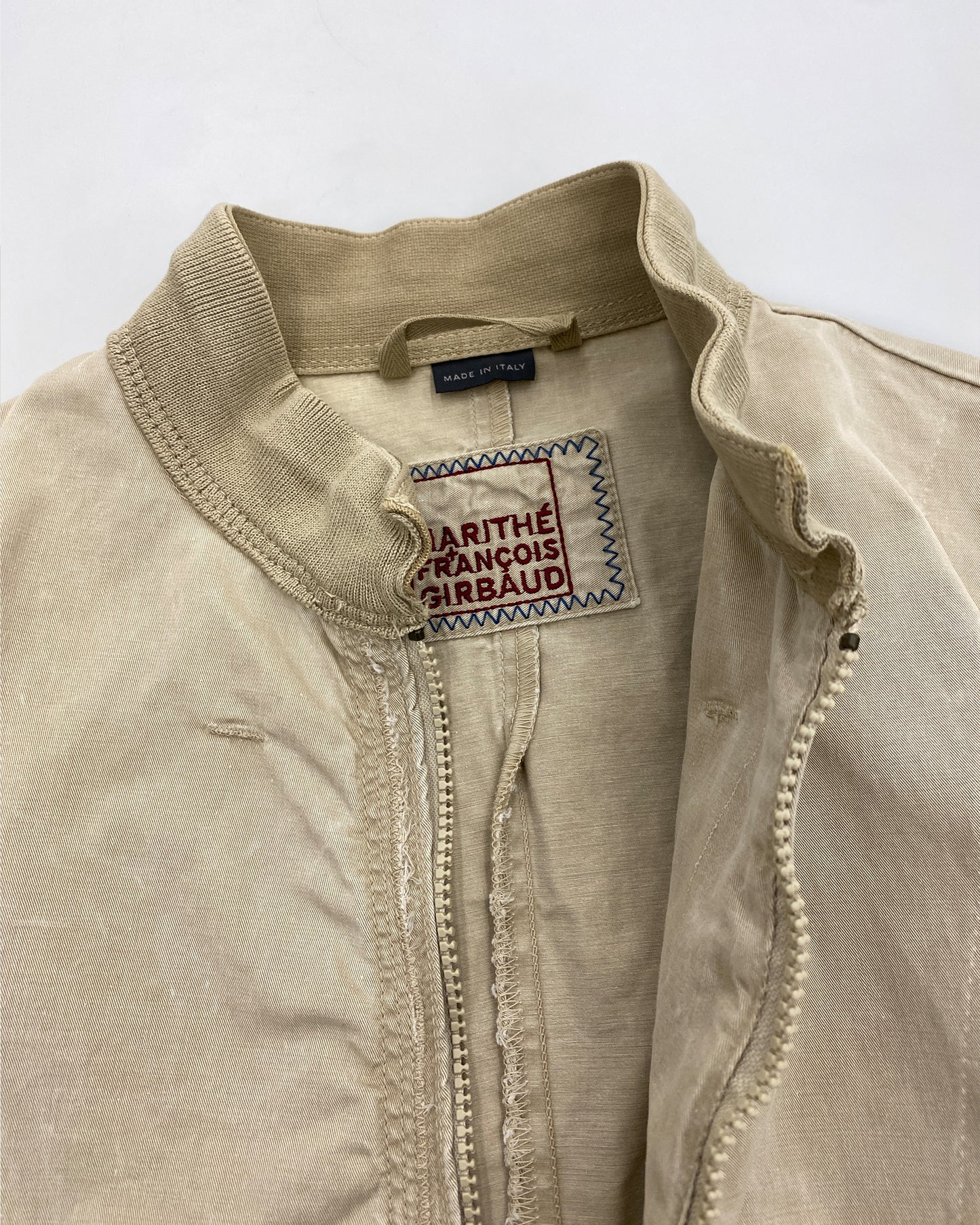 Marithé + François Girbaud 1990er Dekonstruierte Leichte Jacke Beige 