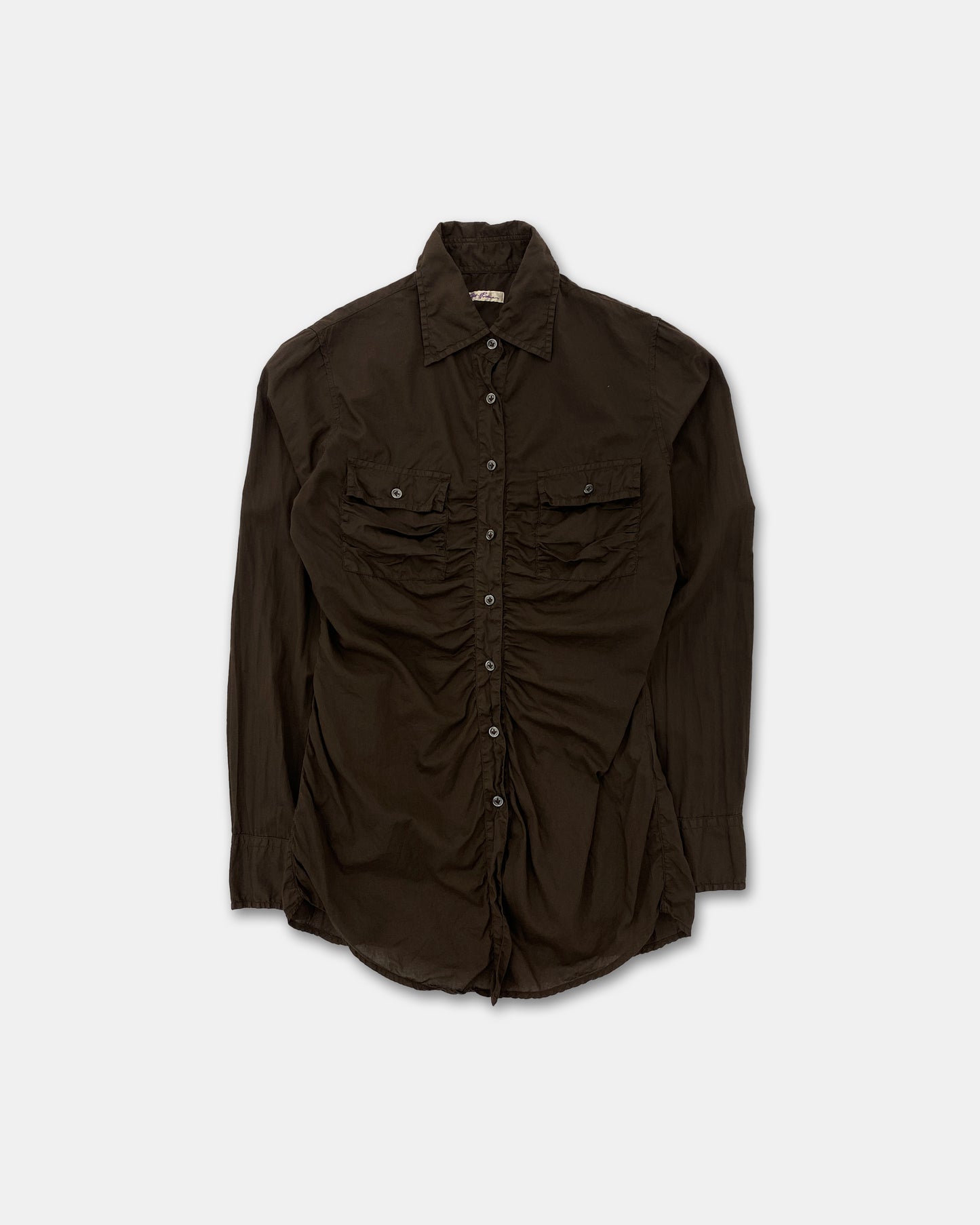 Robert Friedman 2000s Crinkled Shirt Brown