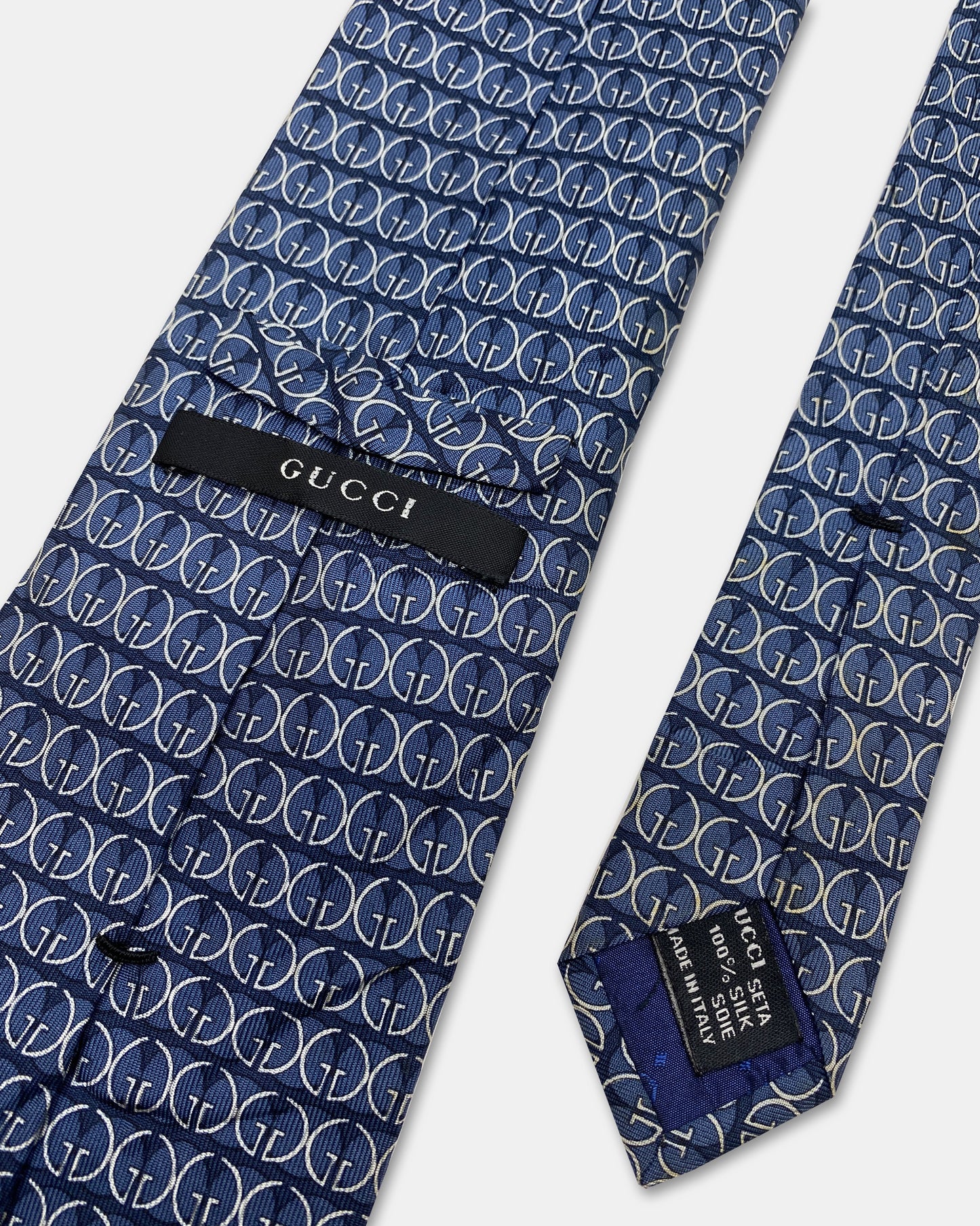 Gucci 2000s Monogram Tie Navy