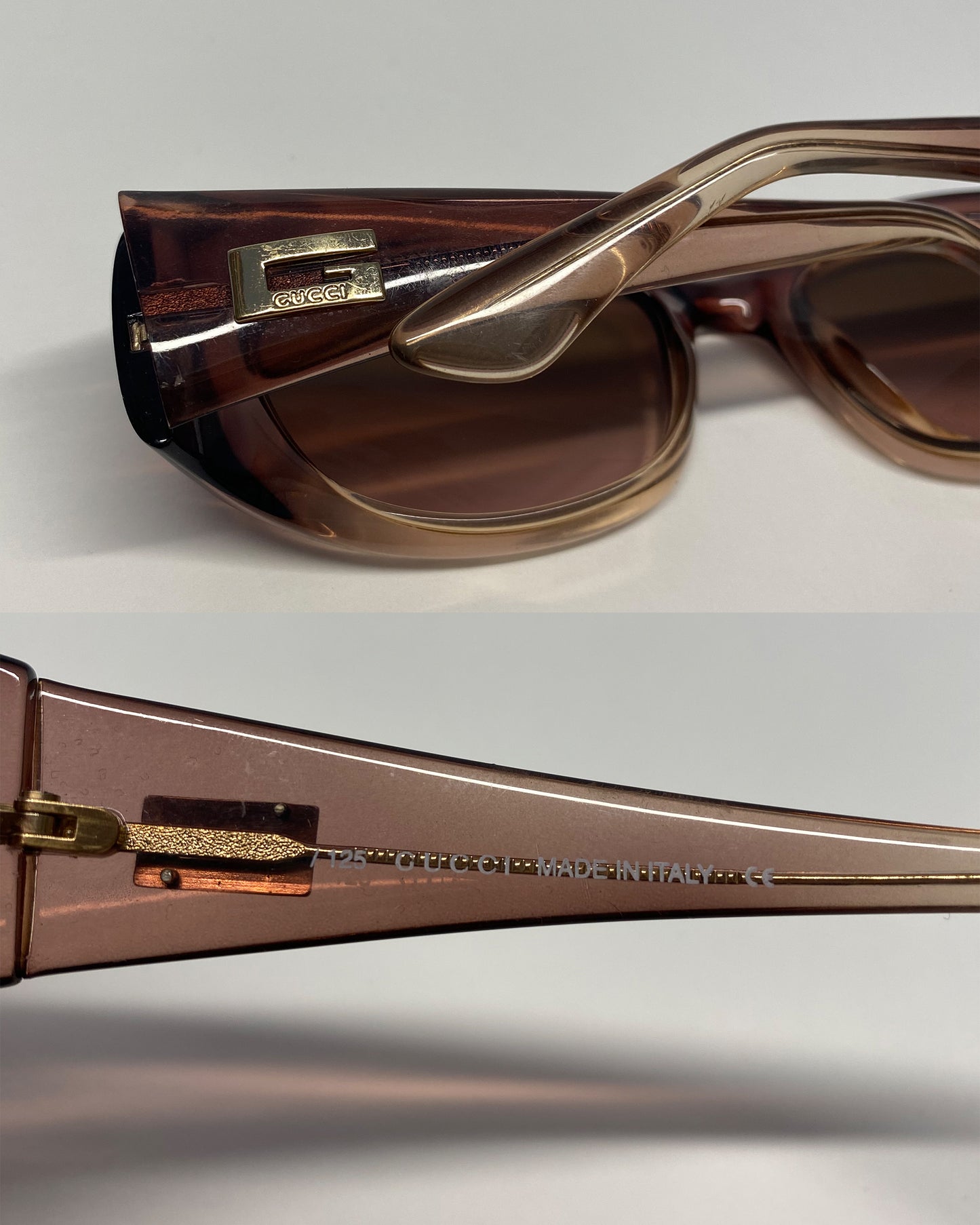 Gucci by Tom Ford 1990er GG 2432/S Sonnenbrille durchsichtig lila 