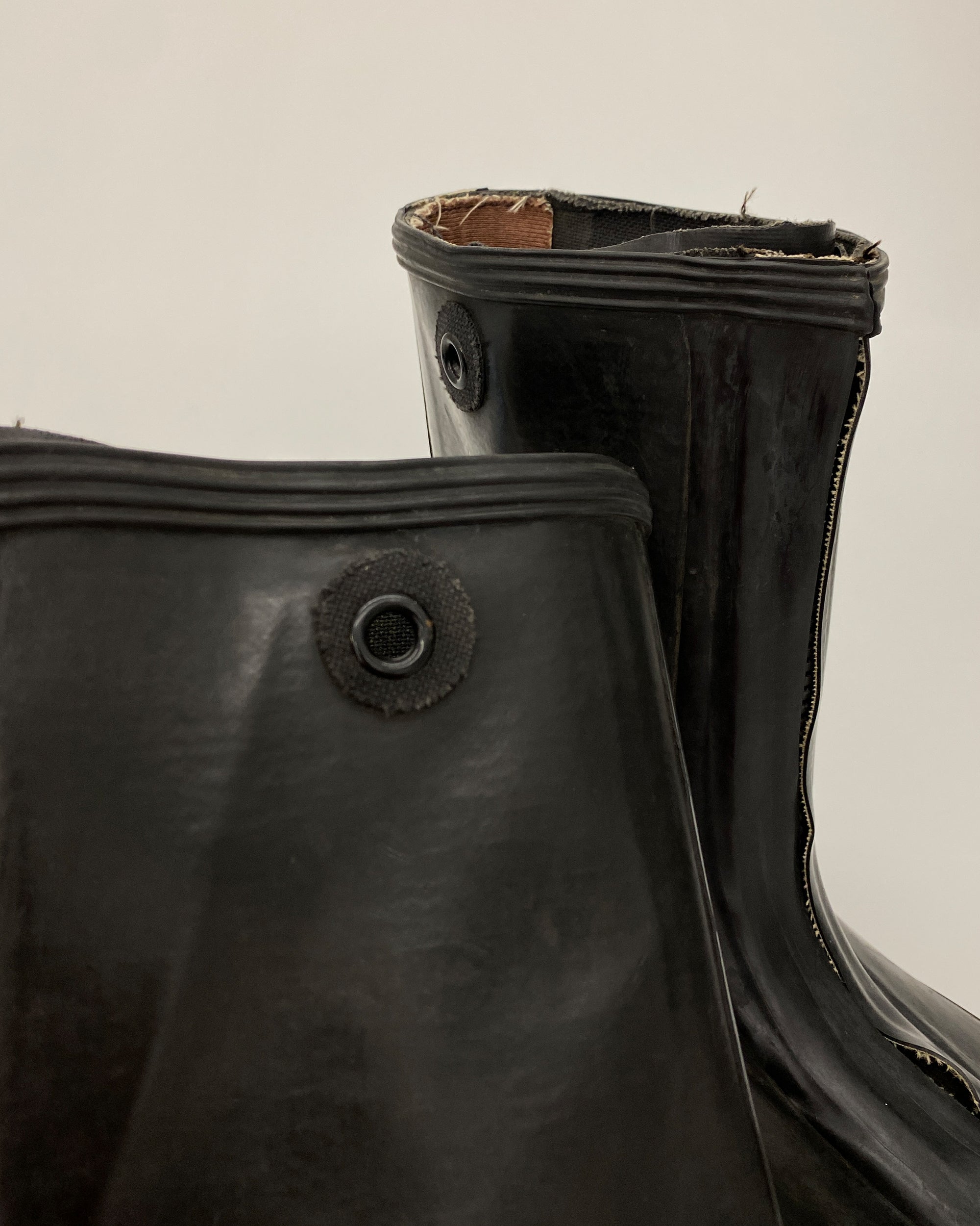 Vintage 1980s Riri Zip Military Waterproof Overshoes Black