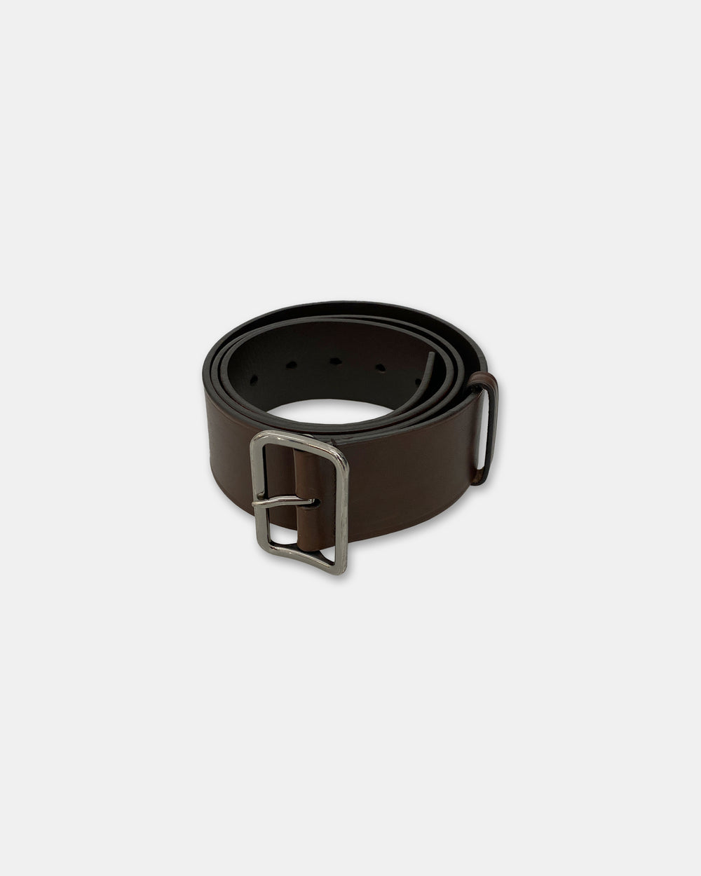 Jil Sander 1990s Big Leather Belt Brown