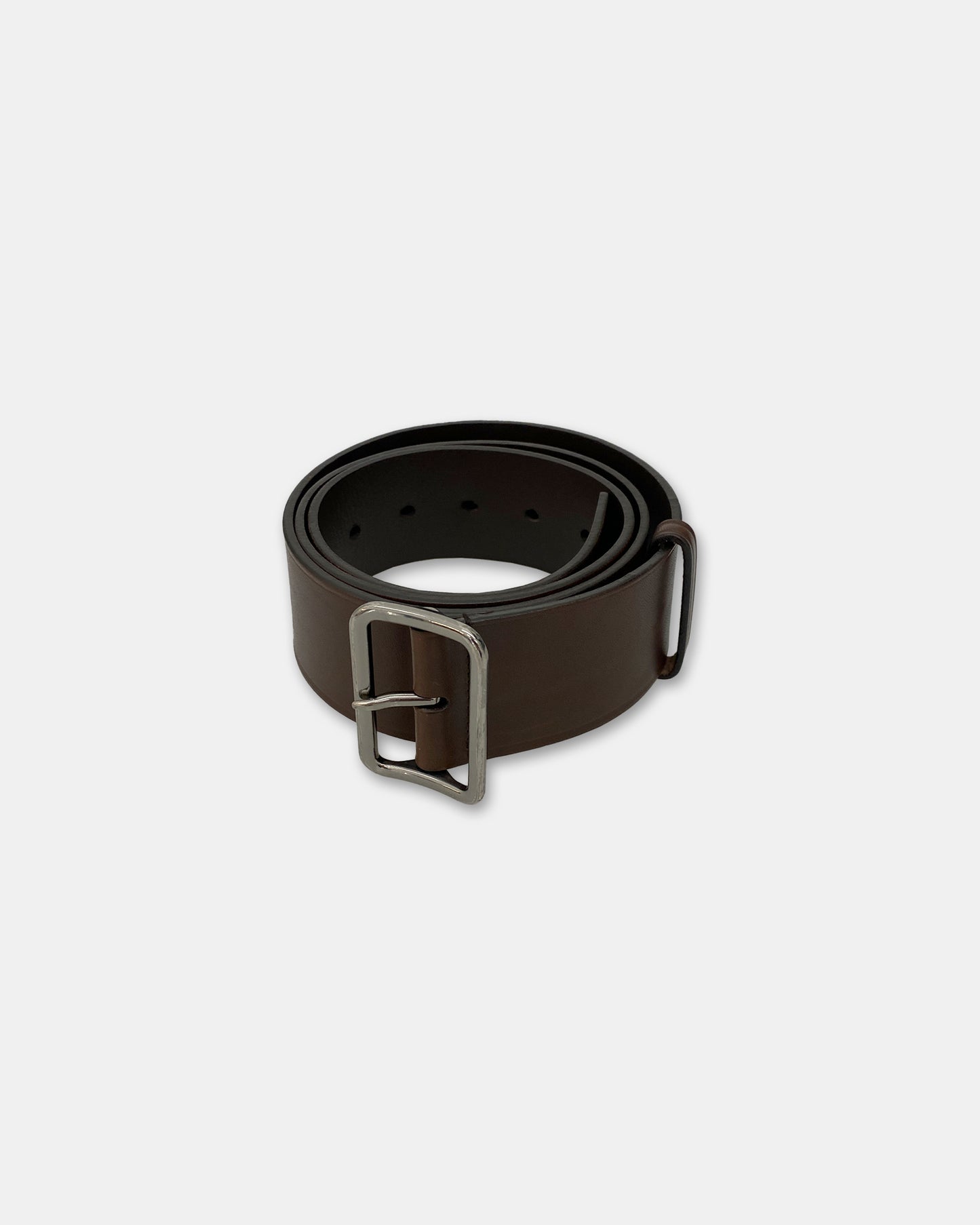 Jil Sander 1990s Big Leather Belt Brown