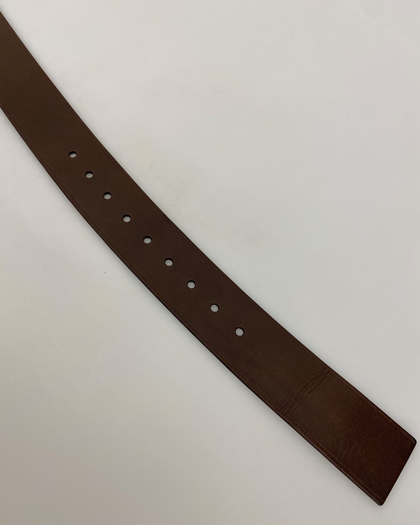 Jil Sander 1990s Big Leather Belt Brown