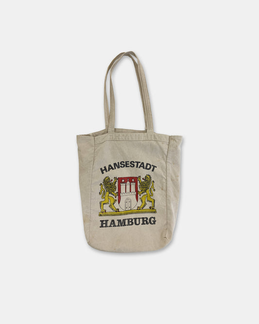 Vintage 1990s Hansestadt Hamburg Tote Bag Offwhite