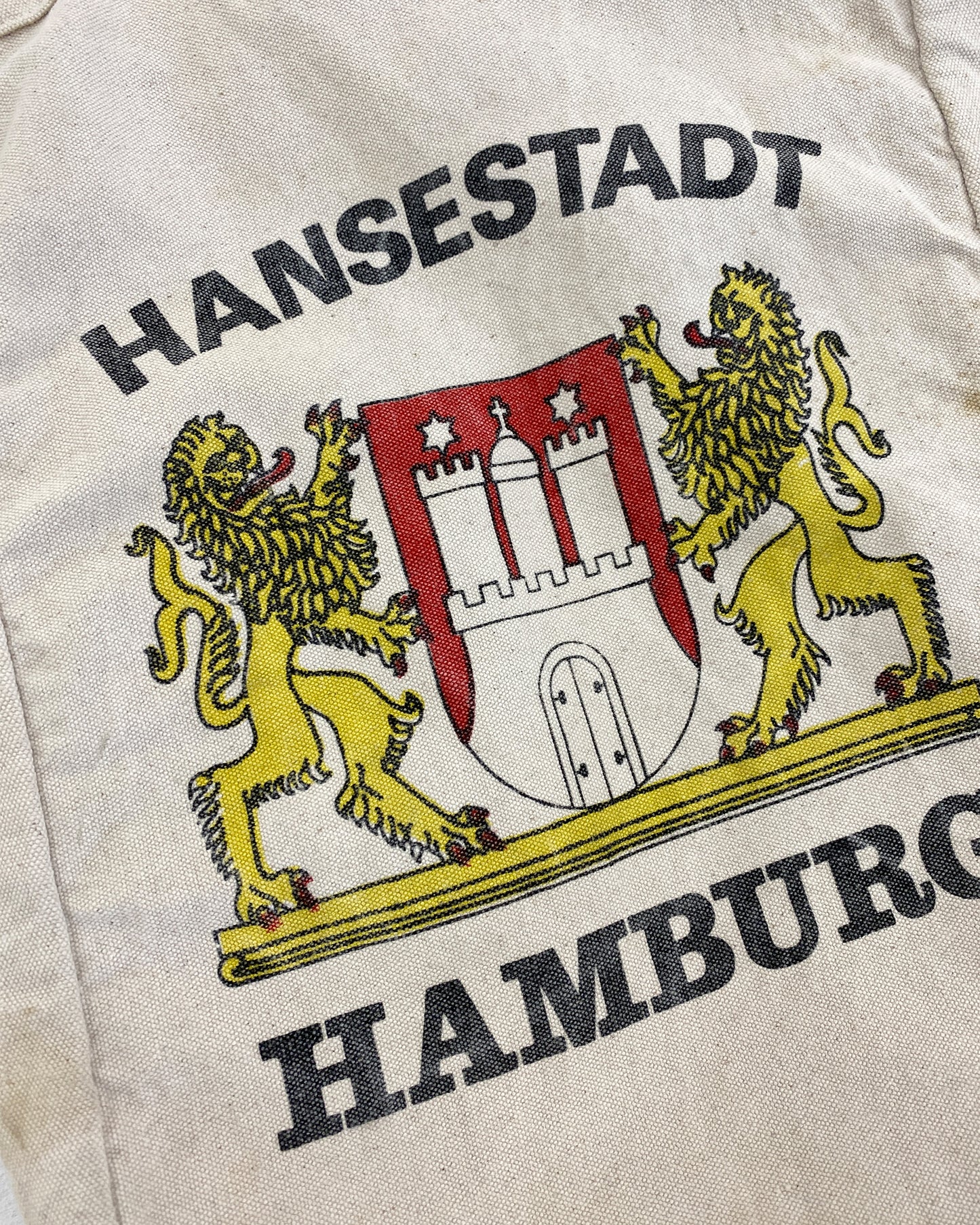 Vintage 1990s Hansestadt Hamburg Tote Bag Offwhite