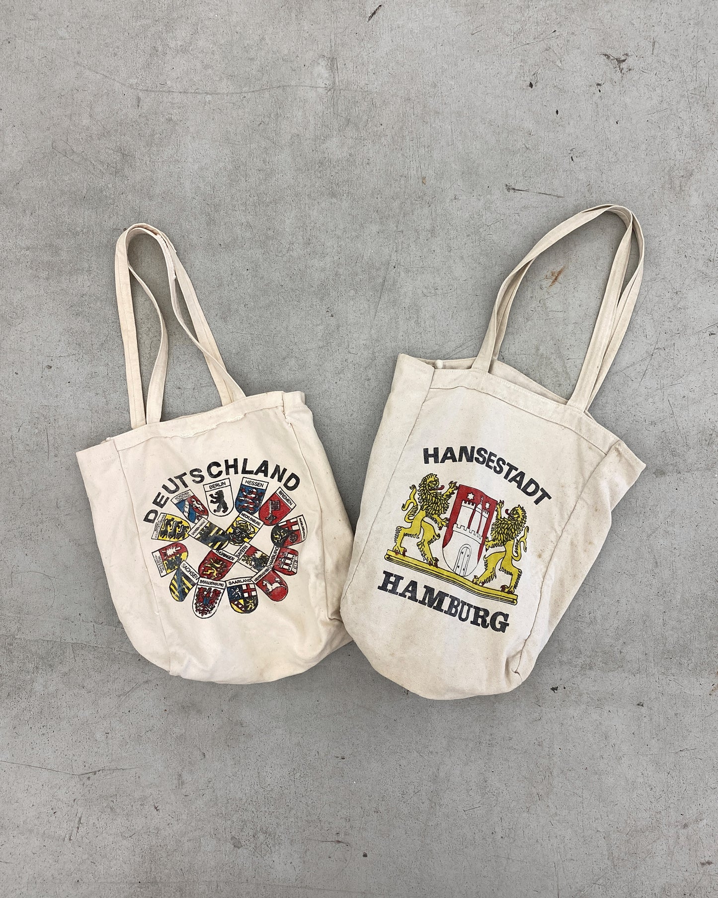 Vintage 1990s Hansestadt Hamburg Tote Bag Offwhite