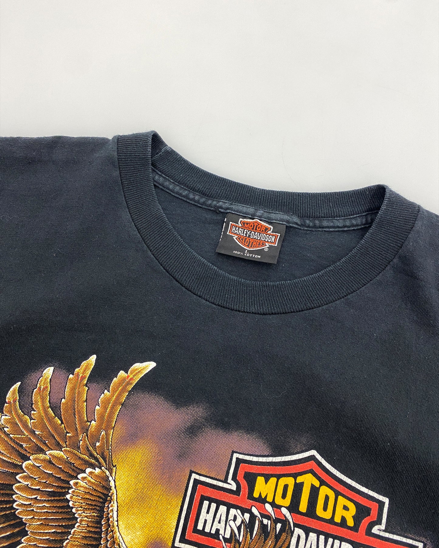 Harley Davidson 1988 T-Shirt mit 3D-Grafik und Einzelnaht, Schwarz 