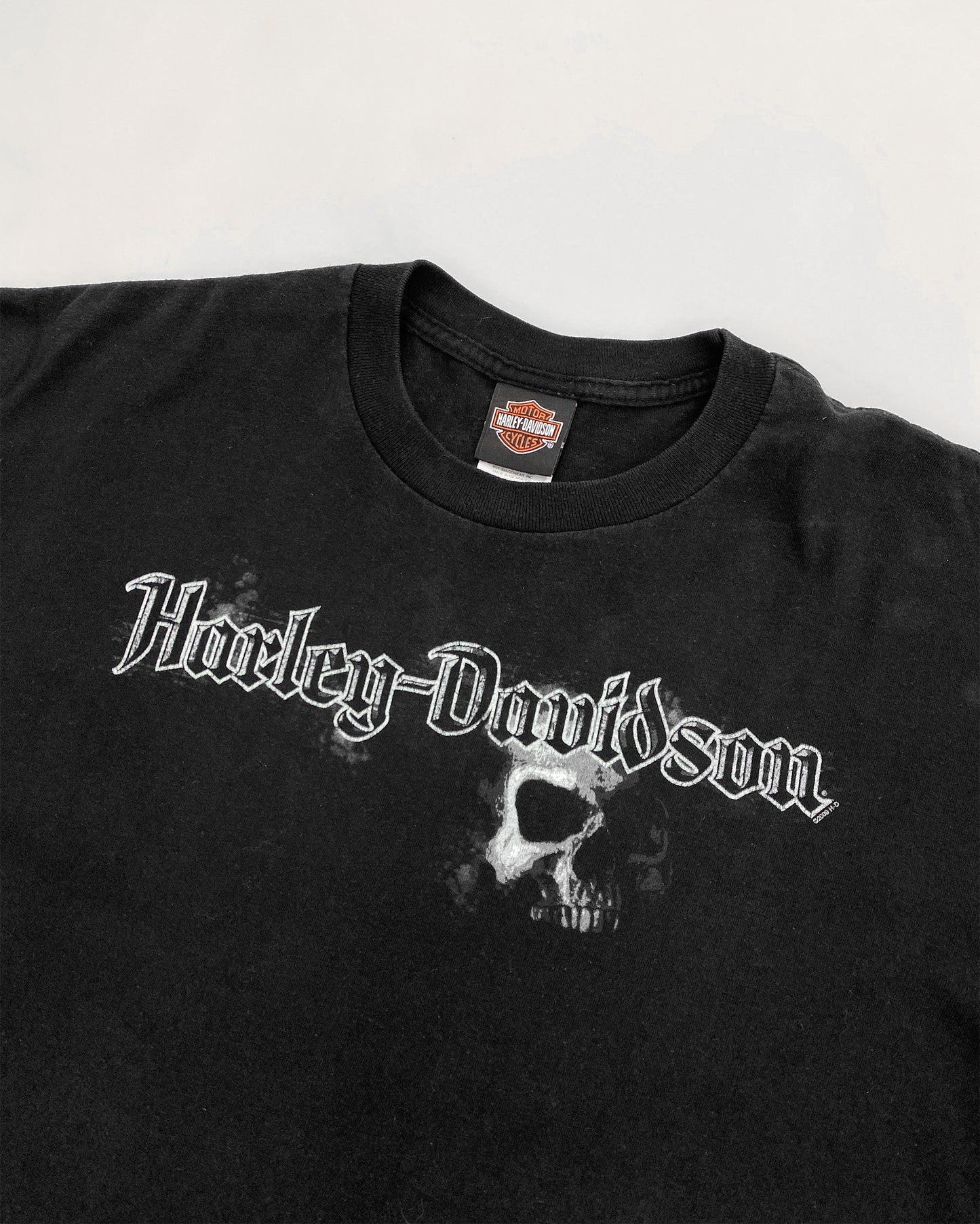 Harley Davidson 2009 T-Shirt mit Totenkopf-Grafik, Schwarz 