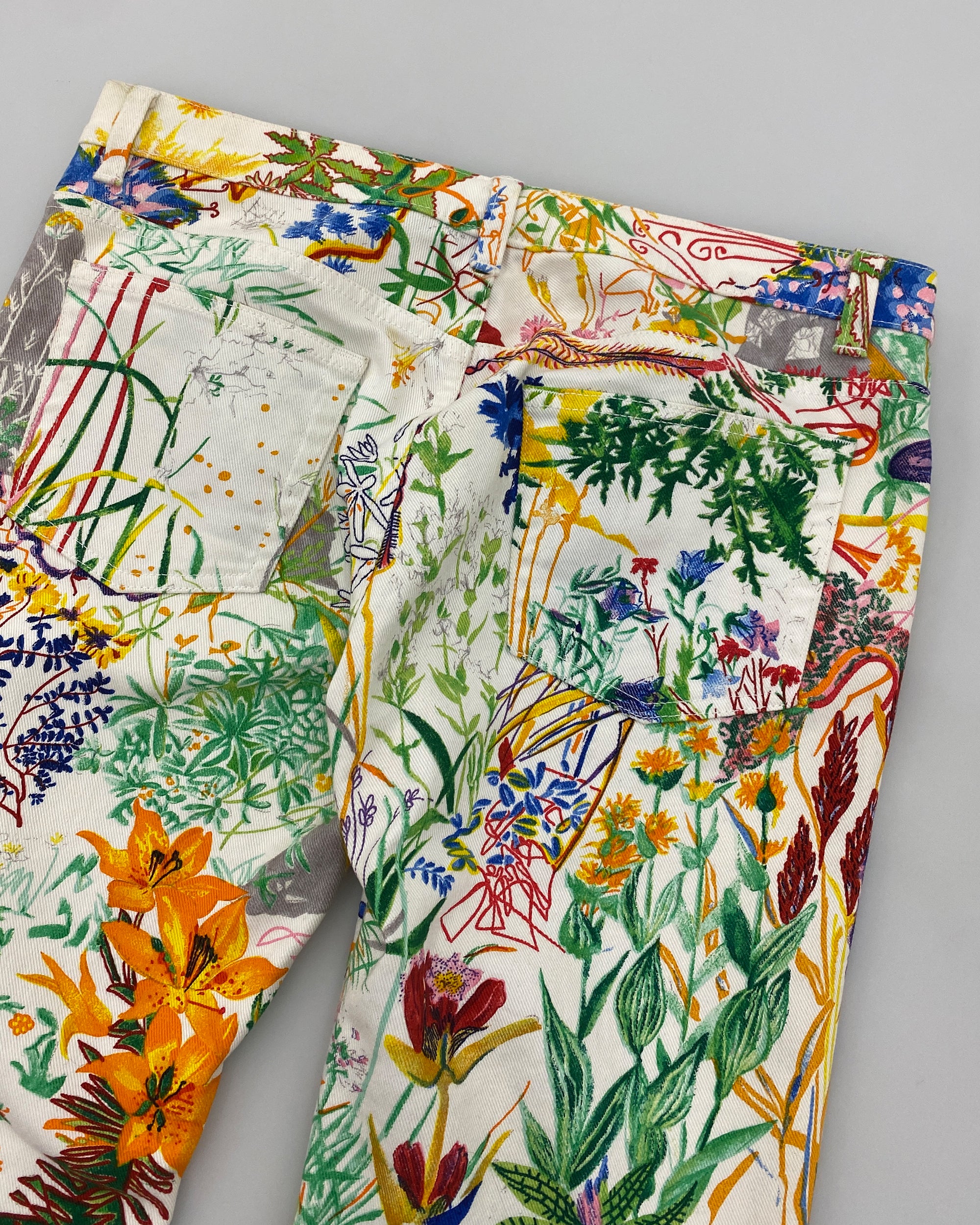 Helmut Lang SS2005 Swiss Flower Print Low Waist Denim