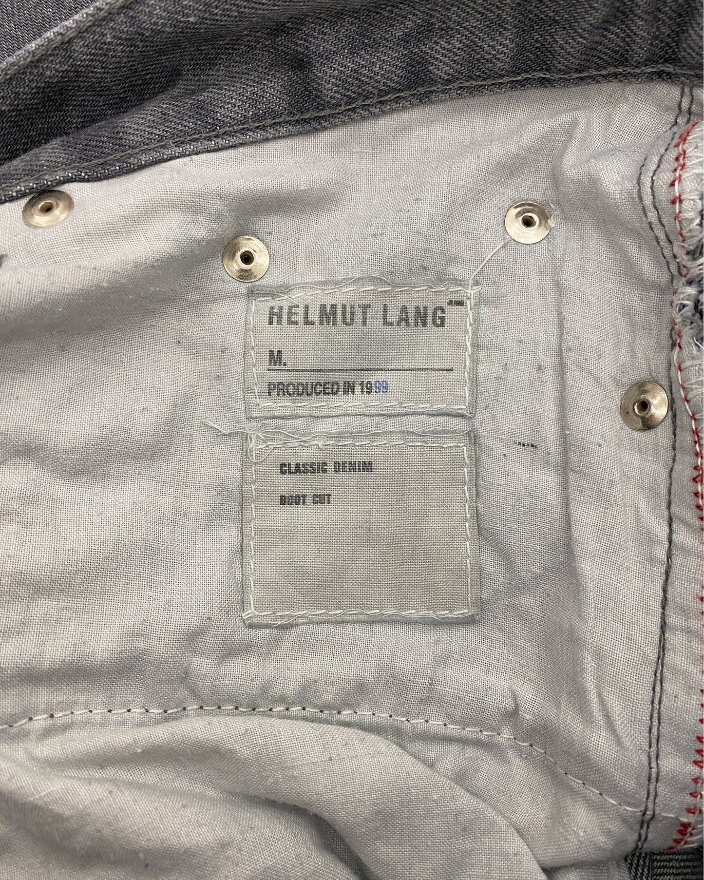 Helmut Lang 1999 Boot Cut Classic Denim Grey