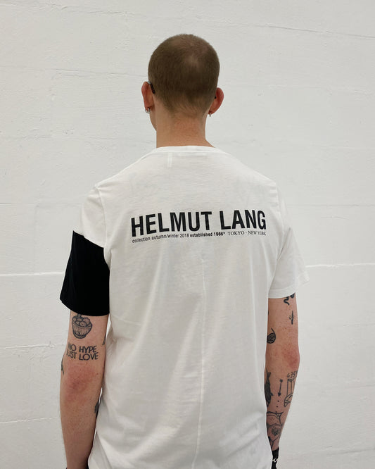 Helmut Lang AW2018 Schwarz Streifen T-Shirt Weiß 