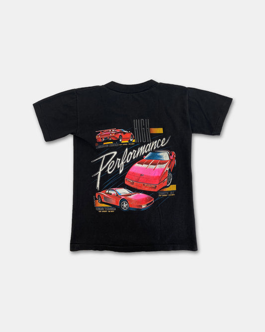 Vintage 1990s High Performance Car Graphic Single Stitch T-Shirt Black