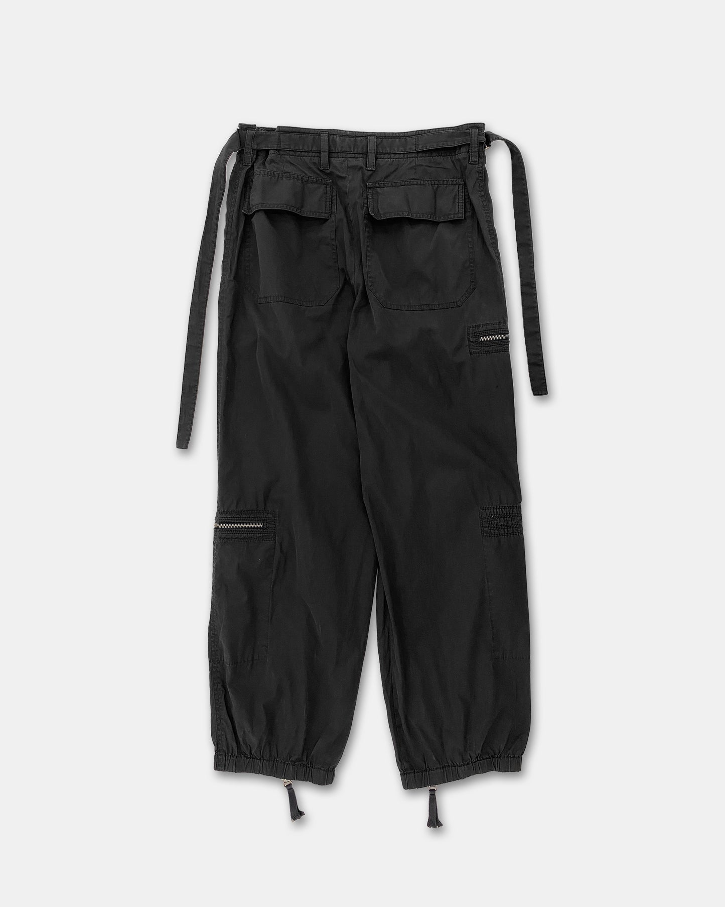 Helmut Lang 2010er Bondage Zip Pants Schwarz 