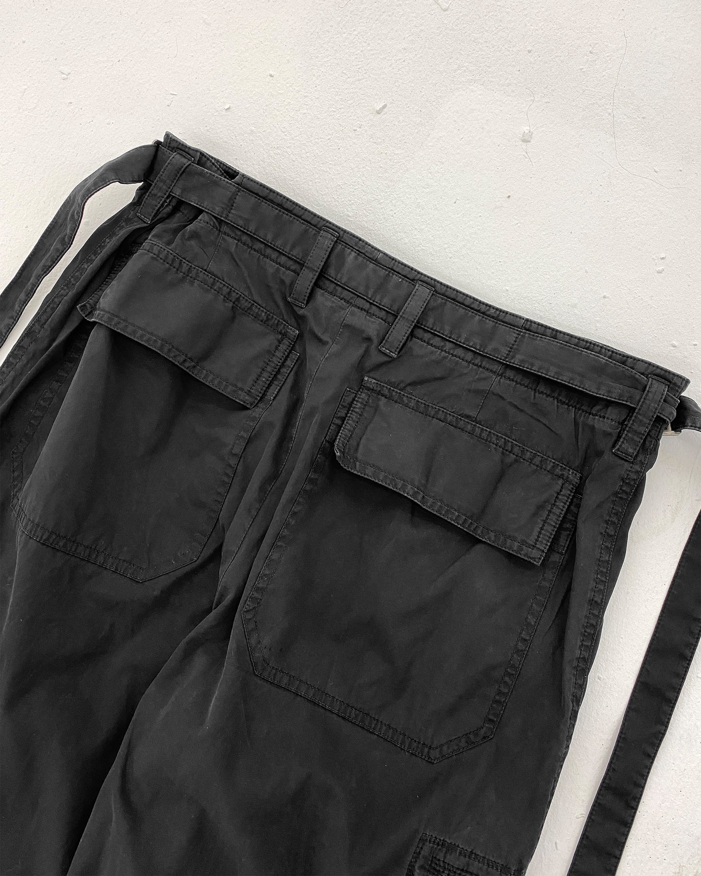 Helmut Lang 2010er Bondage Zip Pants Schwarz 