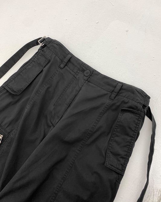 Helmut Lang 2010er Bondage Zip Pants Schwarz 