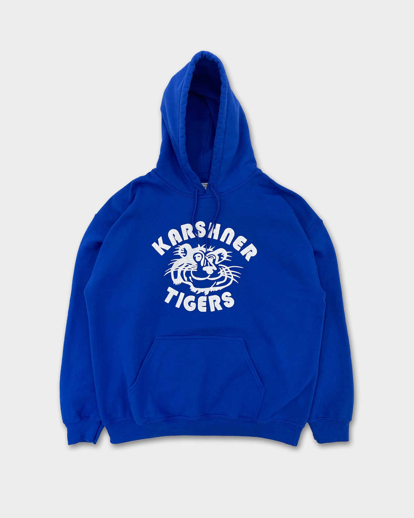 Vintage 2000er Karshner Tiger Grundschule Hoodie Blau 