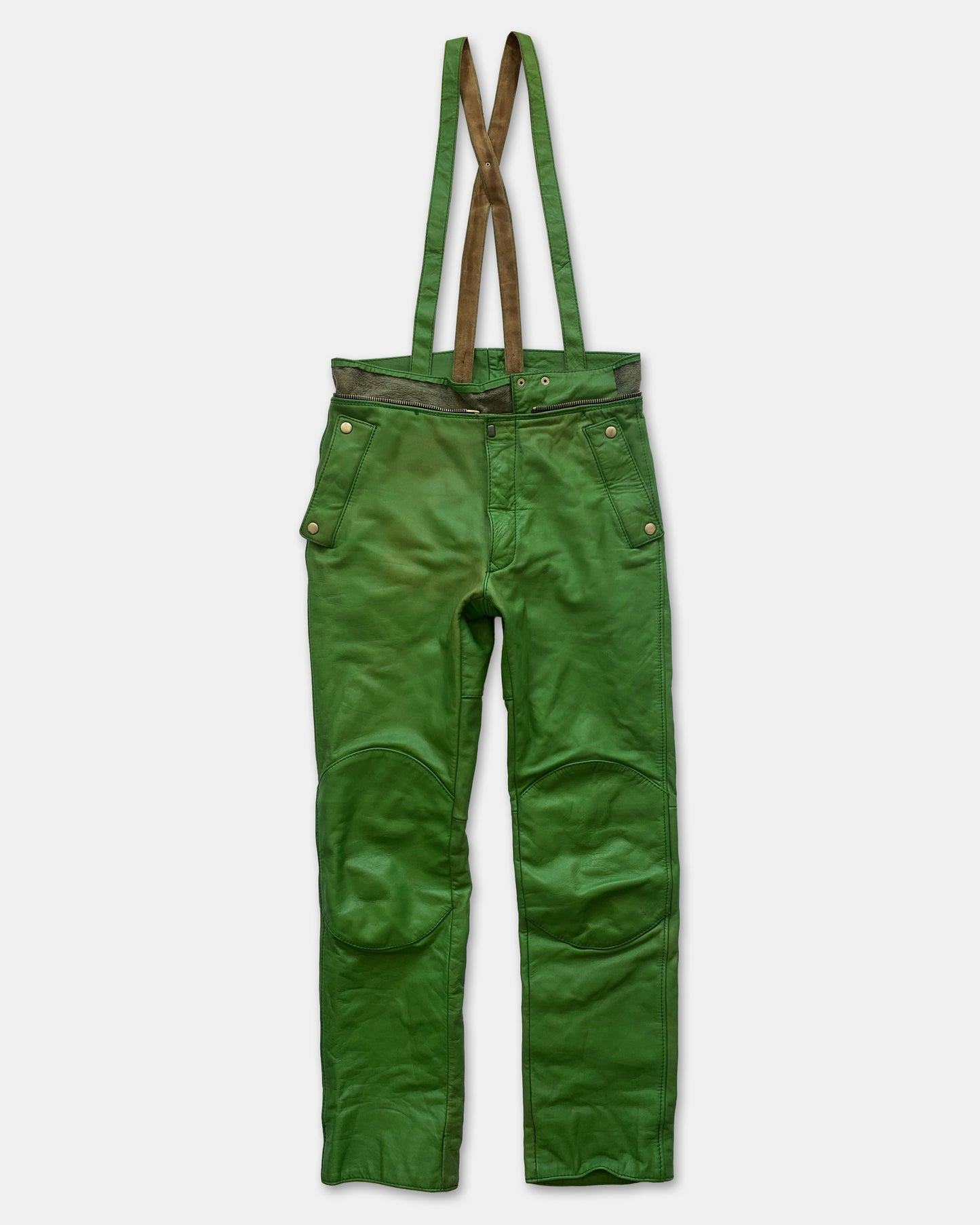 Erdmann-Lederbekleidung 1980s Leatherpants Green