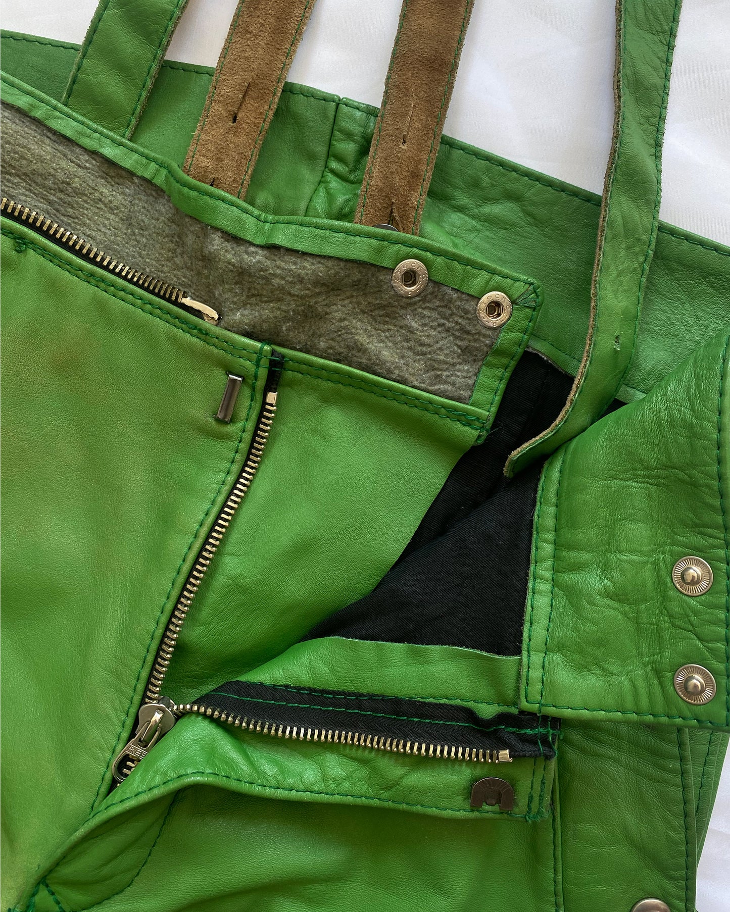 Erdmann-Lederbekleidung 1980s Leatherpants Green