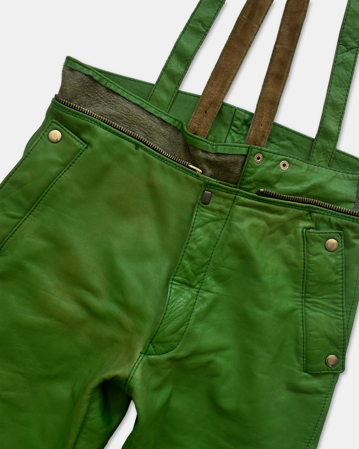 Erdmann-Lederbekleidung 1980s Leatherpants Green