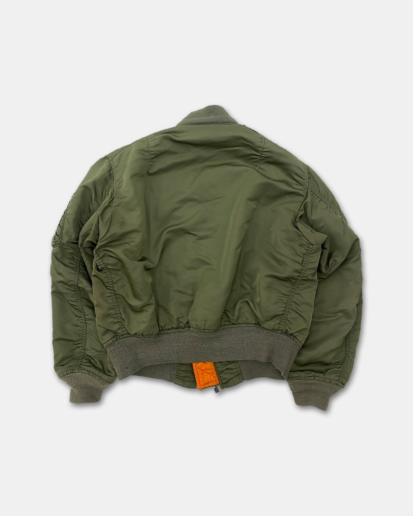 Vintage 1970s Trashed MA-1 Bomber Jacket Green