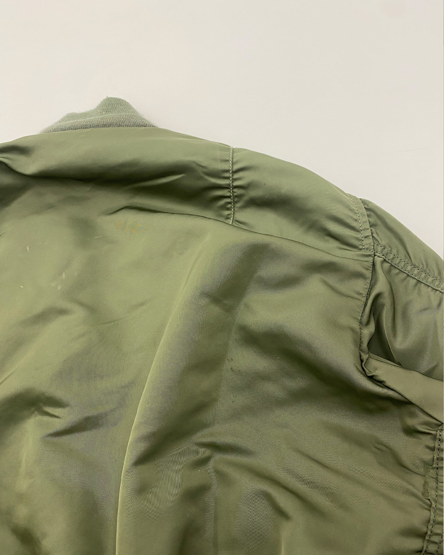 Vintage 1970s Trashed MA-1 Bomber Jacket Green