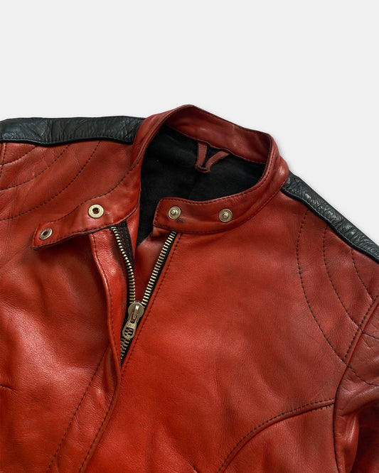 R. Paulsen KG Veddel 1970er Lederjacke Rot 