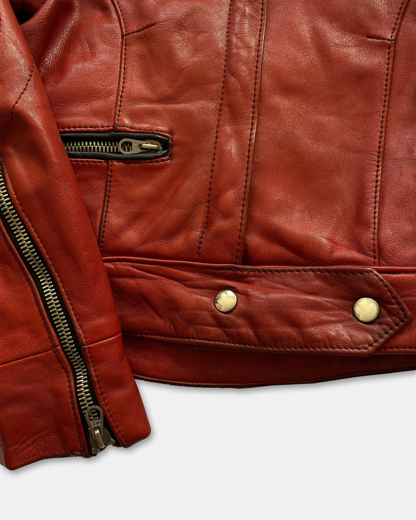 R. Paulsen K.G. Veddel 1970s Leatherjacket Red