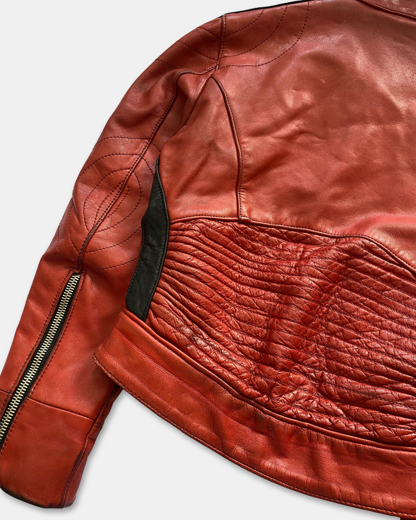 R. Paulsen K.G. Veddel 1970s Leatherjacket Red