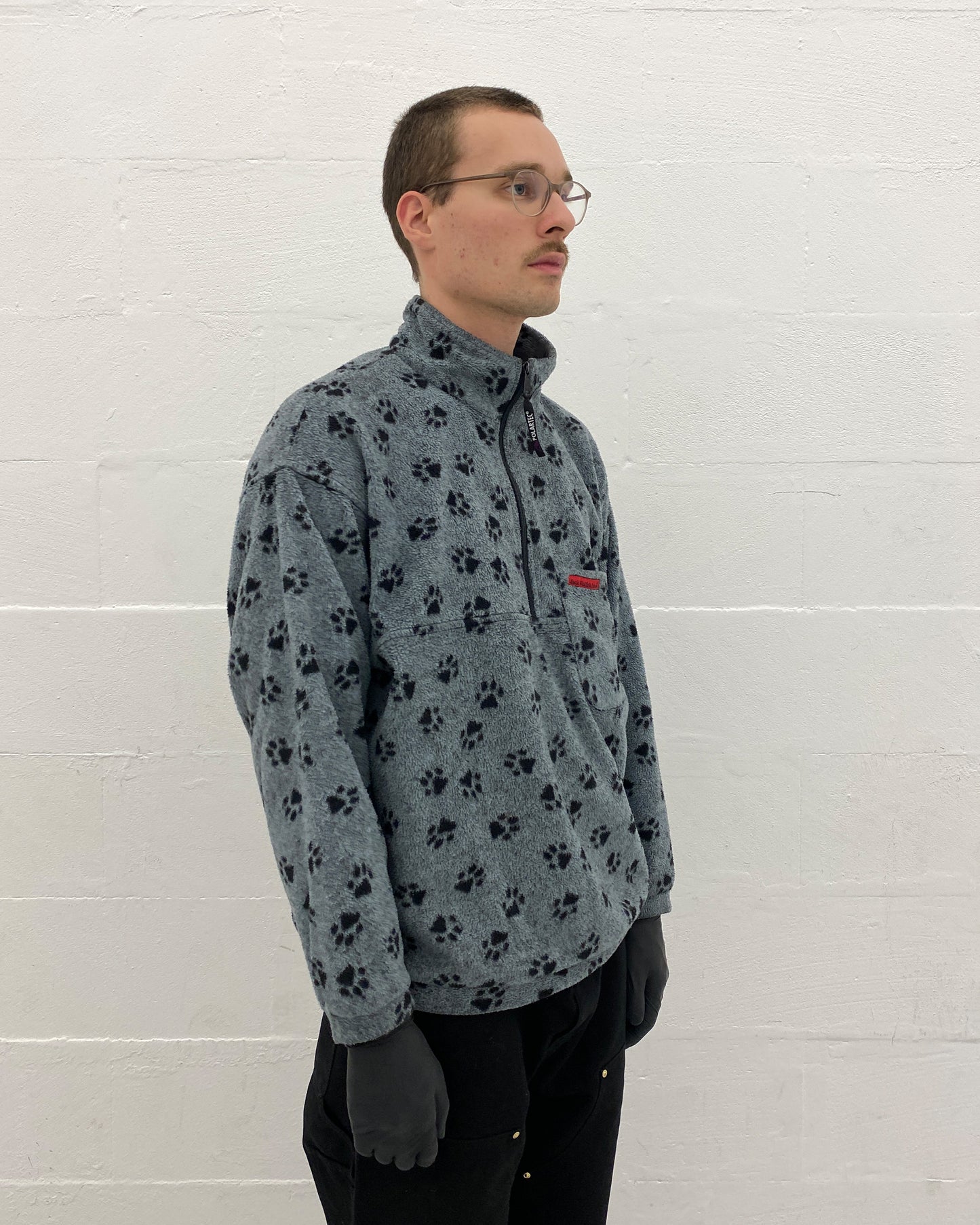 Jack Wolfskin 1994 All Over Paw Fleece Jacket Grey