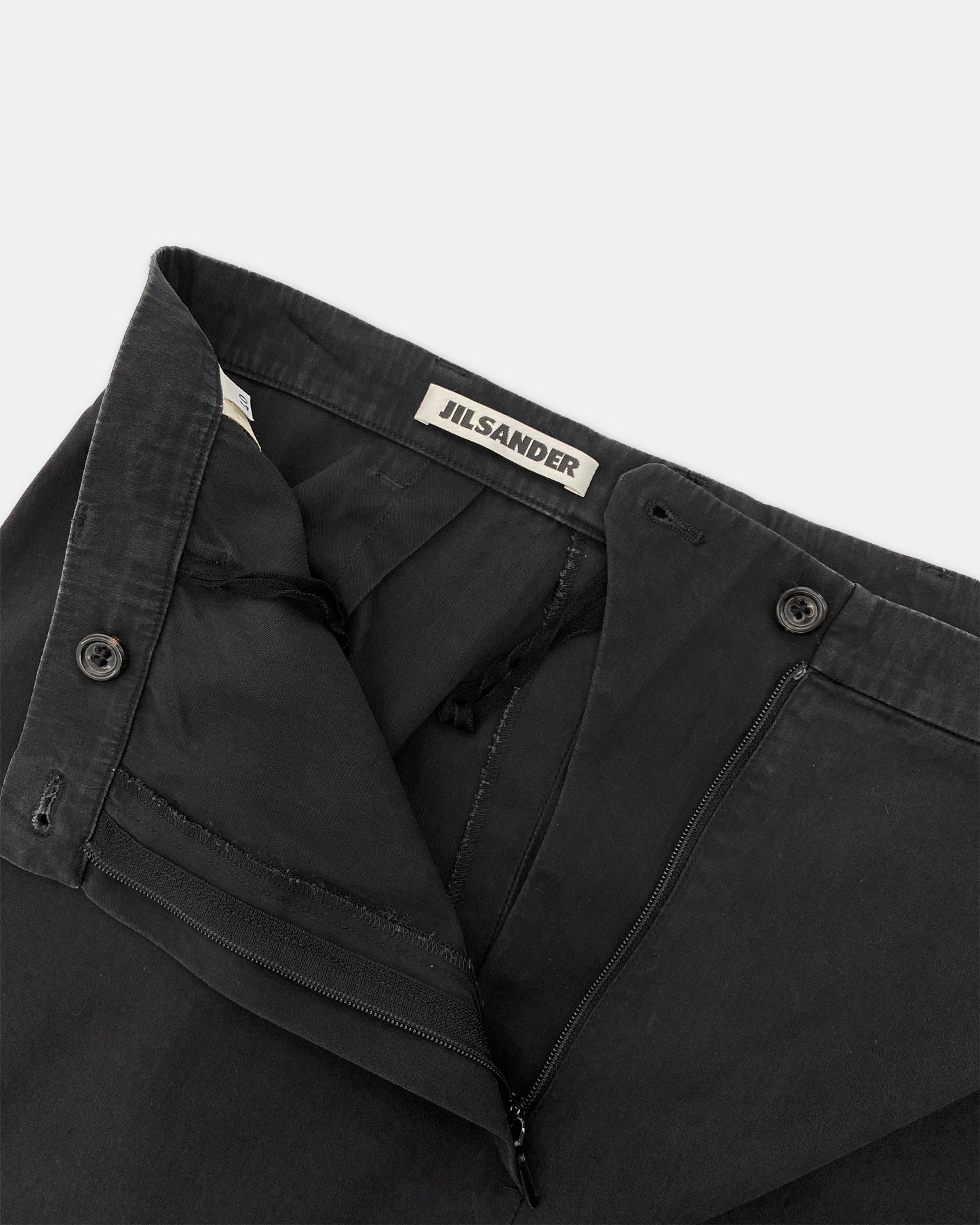 Jil Sander 1990s Cotton Pants Black