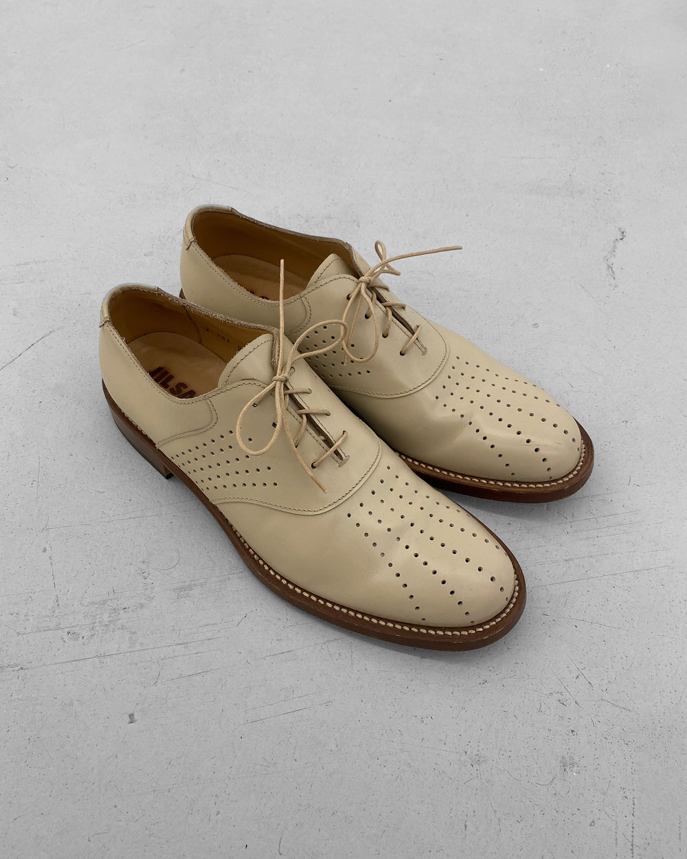 Jil Sander 2010s Holes Derby Shoes Light Beige