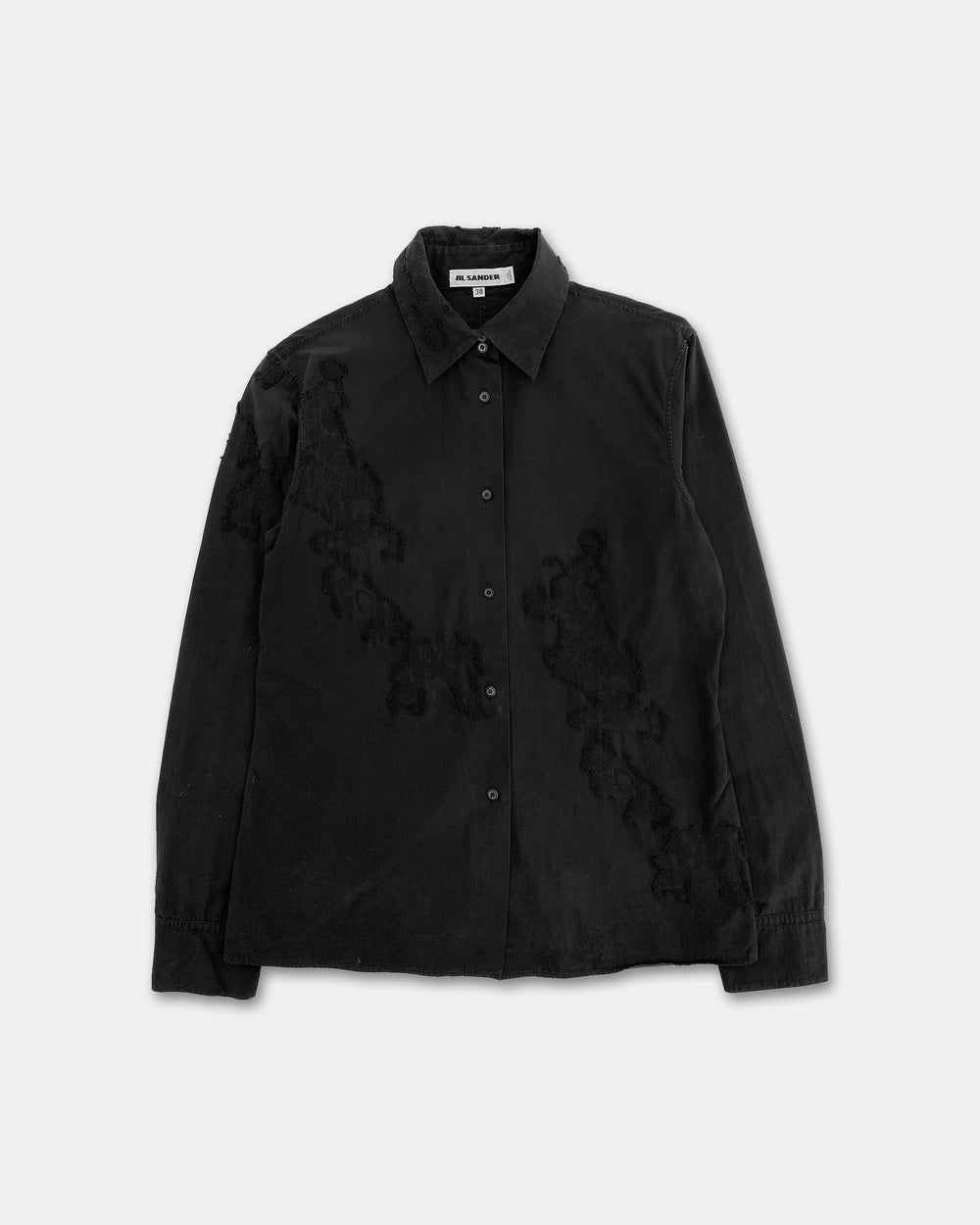 Jil Sander 2000s Woven Pattern Shirt Black