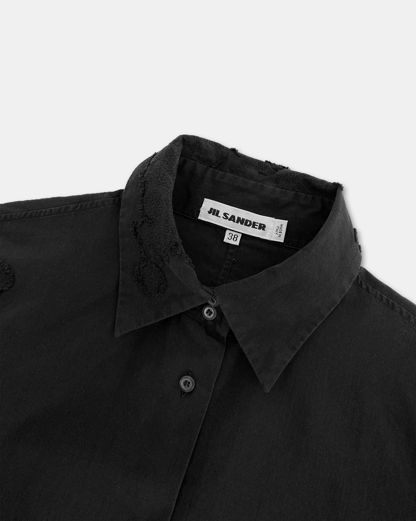 Jil Sander 2000s Woven Pattern Shirt Black