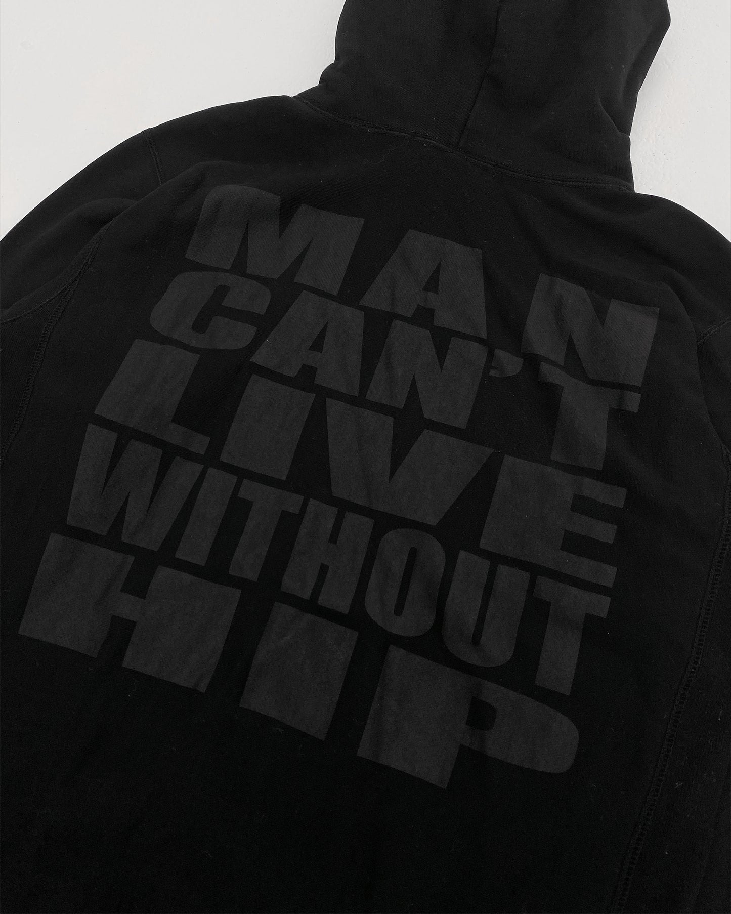 Junya Watanabe Comme des Garçons 2017 Man Can't Live Without Hip Hoodie Black