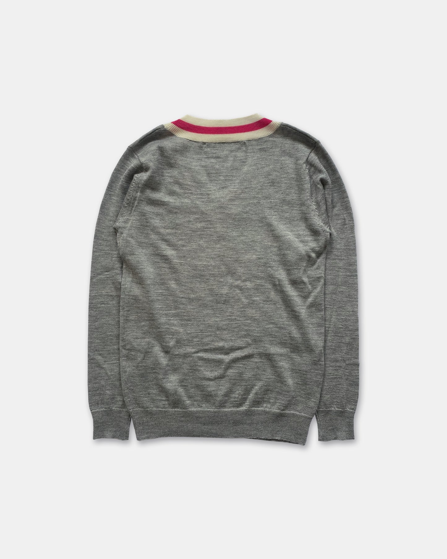 Junya Watanabe Man Comme des Garçons AD2007 V-Neck Knit Sweater Grey